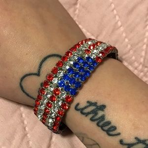 Swarovski American flag bracelet